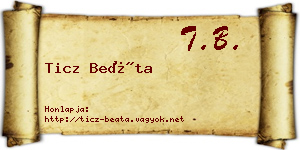 Ticz Beáta névjegykártya