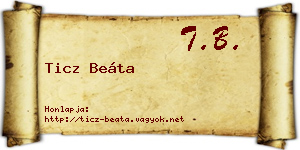 Ticz Beáta névjegykártya